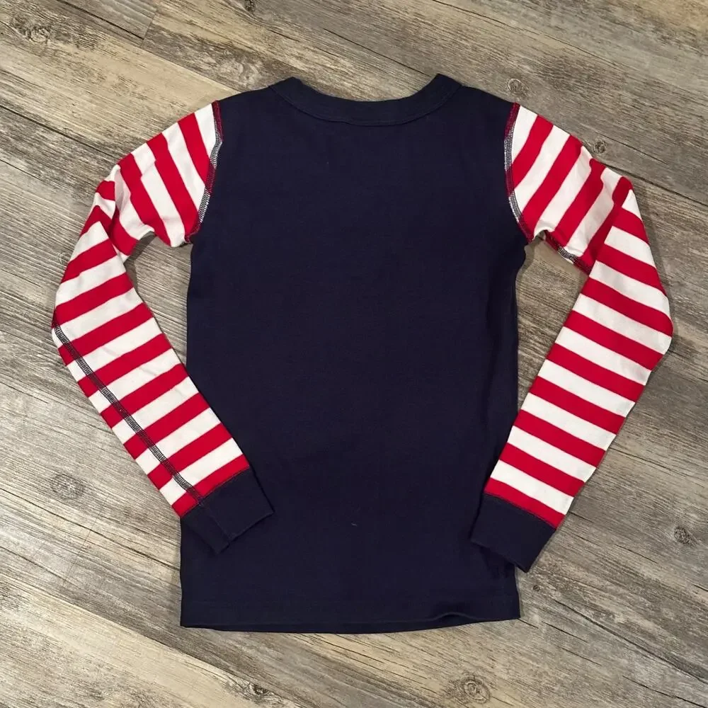 Hanna Andersson Marvel Captain America Shield Striped Pajamas - Size 8 (130cm)